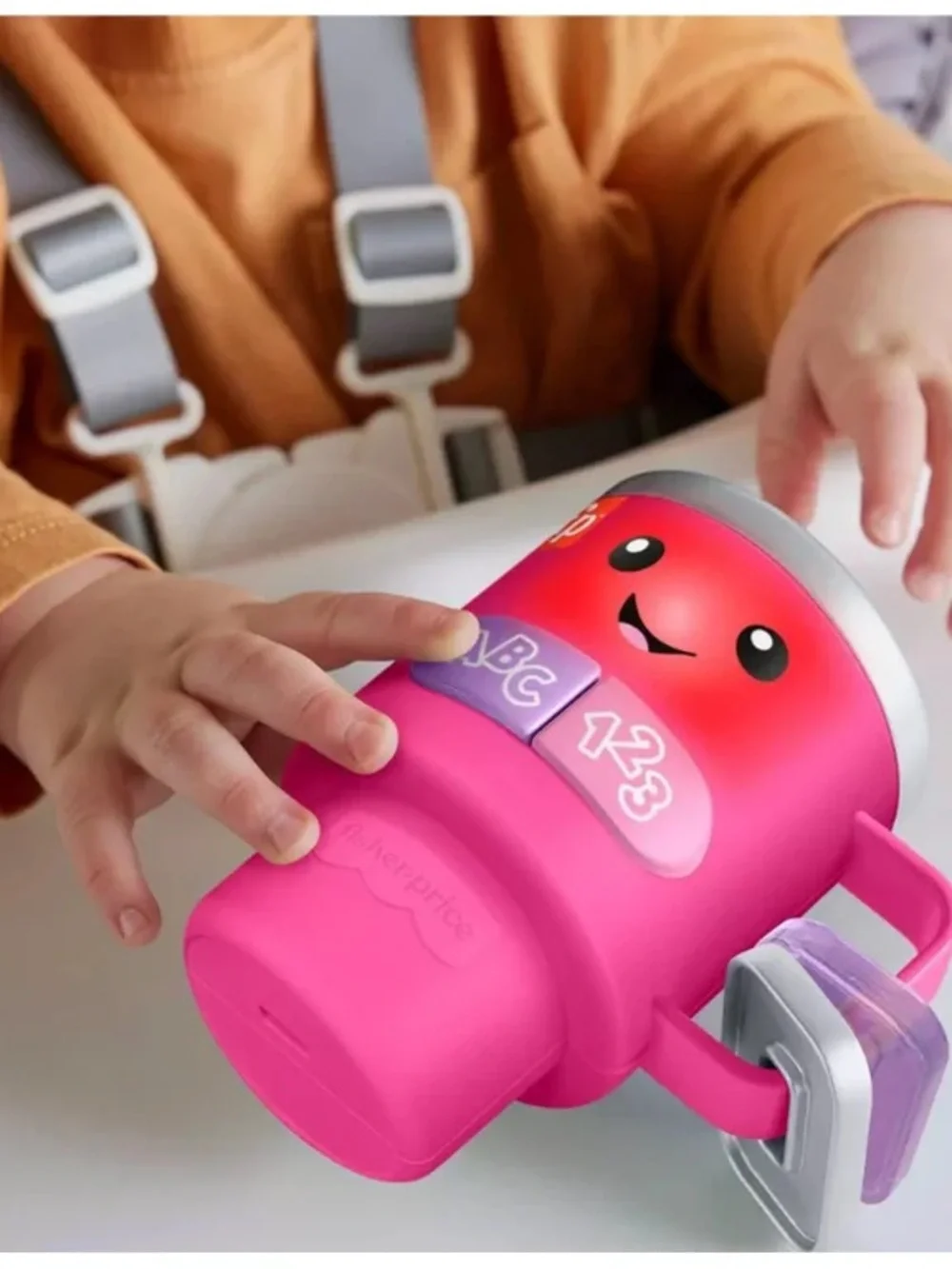 Fisher Price Laugh & Learn Wake Up & Learn Coffee Mug Lights & Music, Pink